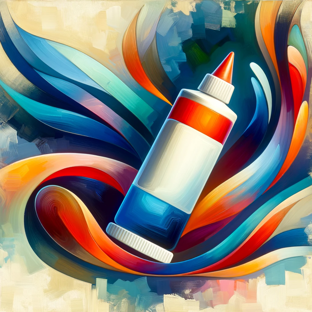 Abstract painting of glue stick